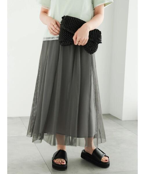 Te chichi（テチチ）の「メッシュフレアスカート（スカート・レディース・ブラック/グレー・F）」の6枚目の写真