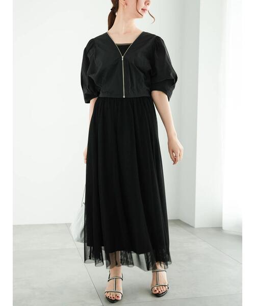 Te chichi（テチチ）の「メッシュフレアスカート（スカート・レディース・ブラック/グレー・F）」の7枚目の写真