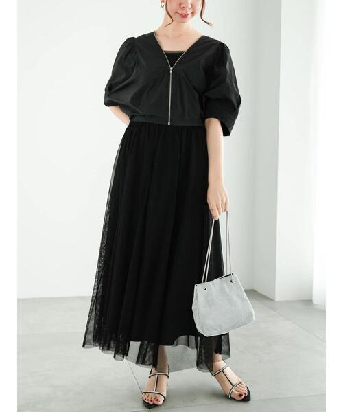 Te chichi（テチチ）の「メッシュフレアスカート（スカート・レディース・ブラック/グレー・F）」の9枚目の写真