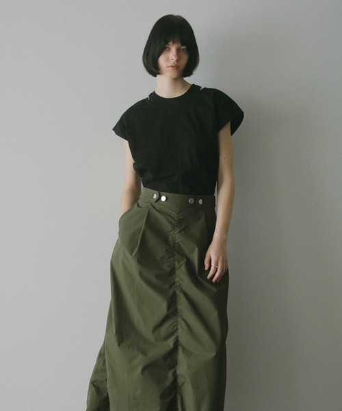 MANOF(マノフ)の「LIKE LAYERED T SHIRTS(Tシャツ/カットソー・レディース・ホワイト/チャコールグレー/ブラック・FREE)」の15枚目の写真