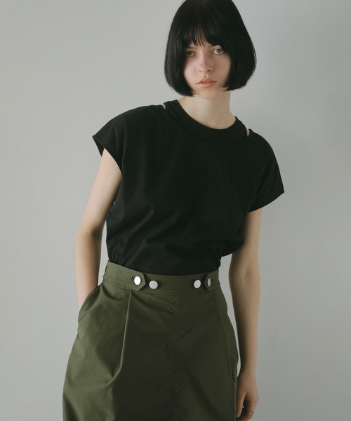 MANOF(マノフ)の「LIKE LAYERED T SHIRTS(Tシャツ/カットソー・レディース・ホワイト/チャコールグレー/ブラック・FREE)」の13枚目の写真