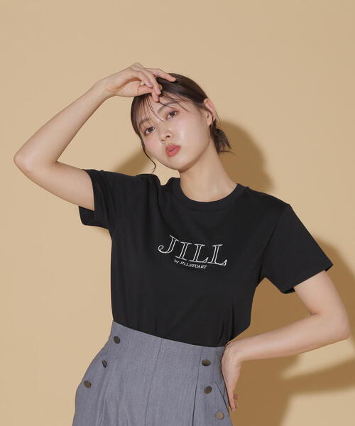JILL by JILL STUART（ジルバイジルスチュアート）の「◇オーガニックコットンロゴライン刺繍Ｔシャツ（Tシャツ/カットソー・レディース・ピンク/ホワイト系その他/ホワイト系その他2/ブラック・FREE）」の18枚目の写真