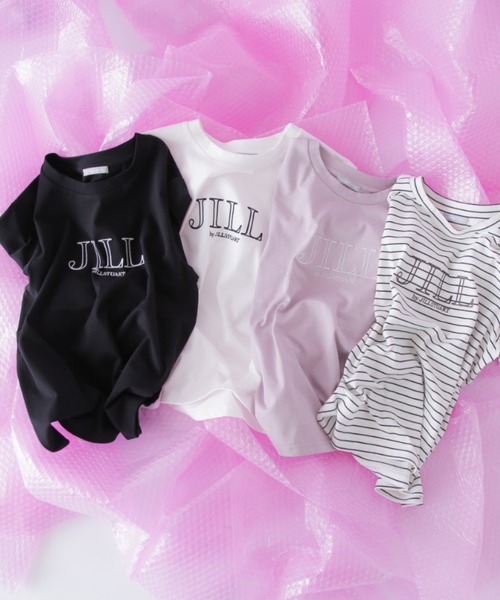 JILL by JILL STUART（ジルバイジルスチュアート）の「◇オーガニックコットンロゴライン刺繍Ｔシャツ（Tシャツ/カットソー・レディース・ピンク/ホワイト系その他/ホワイト系その他2/ブラック・FREE）」の4枚目の写真