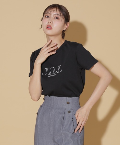 JILL by JILL STUART（ジルバイジルスチュアート）の「◇オーガニックコットンロゴライン刺繍Ｔシャツ（Tシャツ/カットソー・レディース・ピンク/ホワイト系その他/ホワイト系その他2/ブラック・FREE）」の5枚目の写真