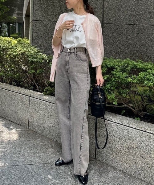 JILL by JILL STUART（ジルバイジルスチュアート）の「◇オーガニックコットンロゴライン刺繍Ｔシャツ（Tシャツ/カットソー・レディース・ピンク/ホワイト系その他/ホワイト系その他2/ブラック・FREE）」の15枚目の写真