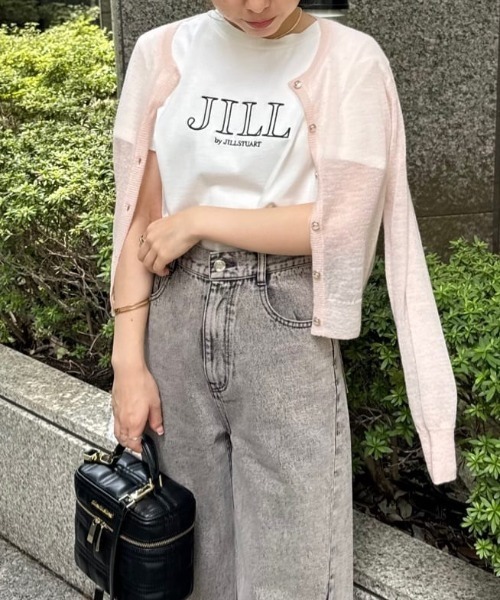 セール】◇オーガニックコットンロゴライン刺繍Tシャツ（T