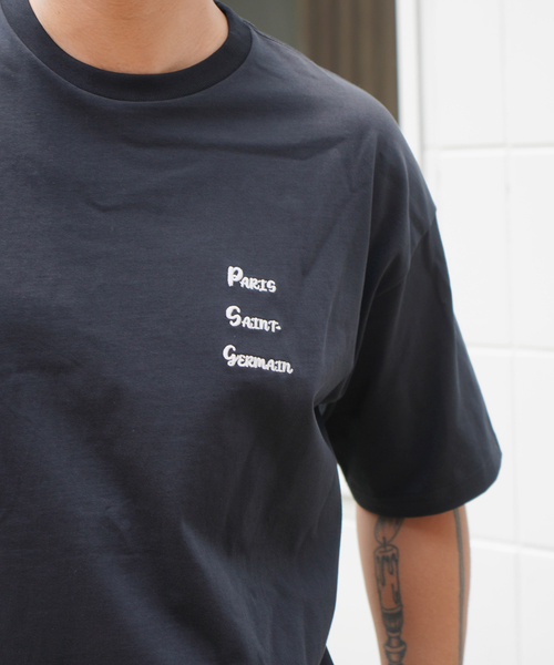 PARIS SAINT-GERMAIN(パリサンジェルマン)の「PSG JP PSG JP Ryu Germain embroidery TEE(Tシャツ/カットソー・メンズ・ブラック/ホワイト・MEDIUM/X-LARGE/LARGE)」の6枚目の写真