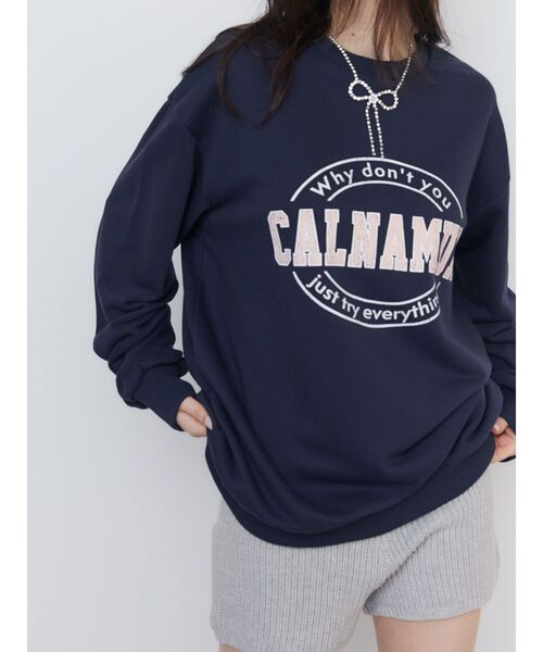 CALNAMUR(カルナムール)の「カレッジロゴスウェット【セットアップ対応】(スウェット・レディース・グレー/ネイビー/ブラウン・FREE)」の6枚目の写真