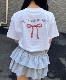リボンバックプリント半袖Tシャツ