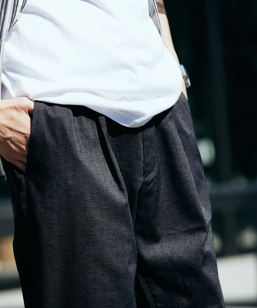 JOURNAL STANDARD relume(ジャーナルスタンダード レリューム)の「TECH ヘザー "COOLMAX" イージースラックス(スラックス・メンズ・ブラック/ライトグレー/クリアブルー/アイボリー・SMALL/LARGE/MEDIUM)」の14枚目の写真