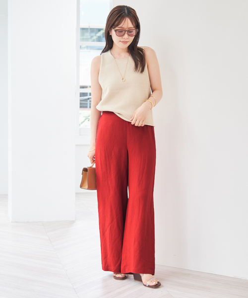 plage(プラージュ)の「LI/RY Relax パンツ(その他パンツ・レディース・キャメル/ベージュ/ネイビー/レッド・34/36/38)」の9枚目の写真