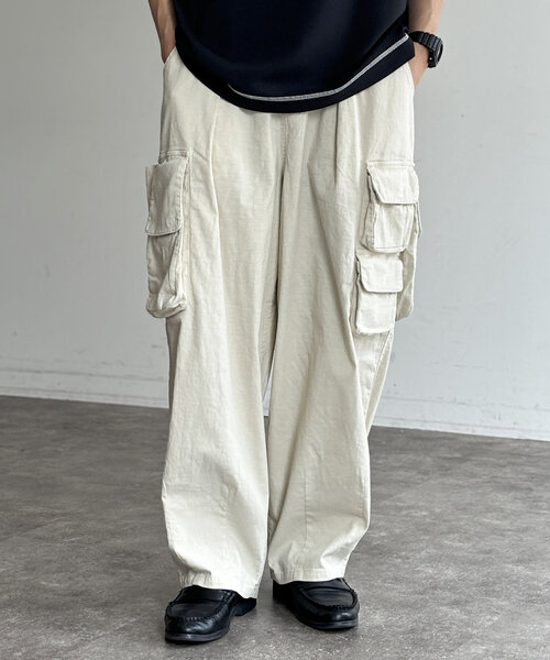 CPCM（シーピーシーエム）の「マルチポケットカーゴパンツ（カーゴパンツ・メンズ・カーキ/ブラック/アイボリー・FREE）」の3枚目の写真