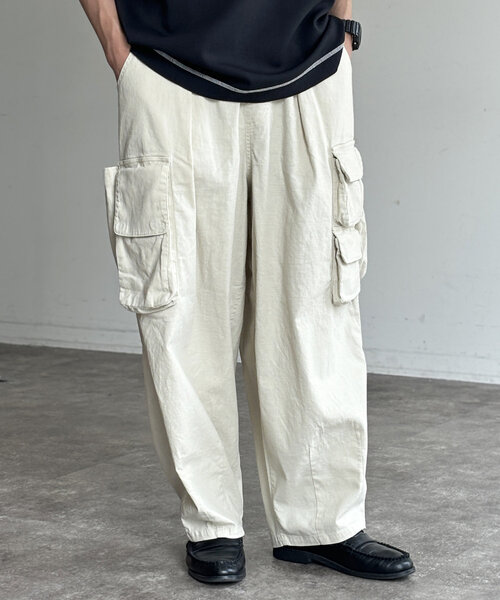 CPCM（シーピーシーエム）の「マルチポケットカーゴパンツ（カーゴパンツ・メンズ・カーキ/ブラック/アイボリー・FREE）」の6枚目の写真