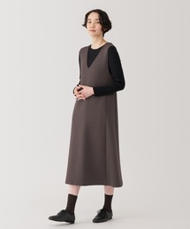 婦人 二重編みスウェットジャンパースカート