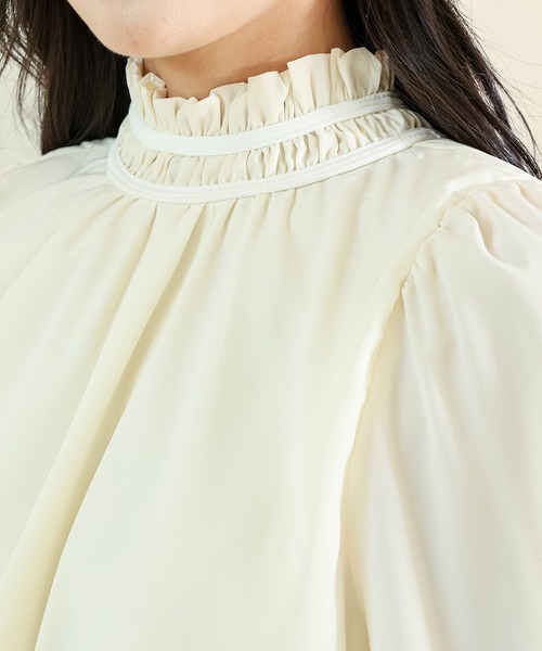 ブラウス シャツ CHANBRAY TAFFETA GATHER BLOUSE レディース HELIOPOLE｜CHANBRAY TAFFETA GATHER BLOUSE | Rakuten Fashion