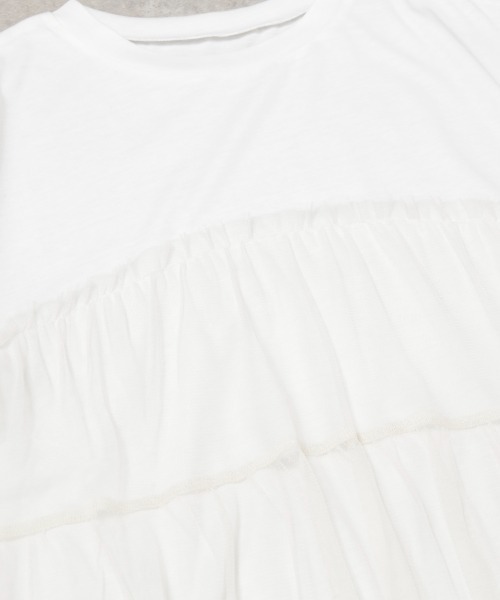 Rejoule（リジュール）の「チュールドッキングTシャツ（Tシャツ/カットソー・レディース・ブラック/ホワイト・FREE）」の18枚目の写真