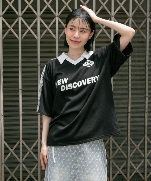 3.3 Field Trip （3.3フィールドトリップ）の「3.3 Field Trip／レースラインカラーT（Tシャツ/カットソー・レディース・ブラック/ネイビー/ホワイト・FREE）」の22枚目の写真