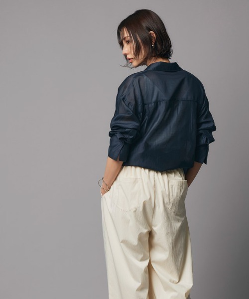 RASW（ラス）の「[RASW]シアーマルチwayシャツ（シャツ/ブラウス・レディース・ダークネイビー/グリーン系・M/L）」の15枚目の写真