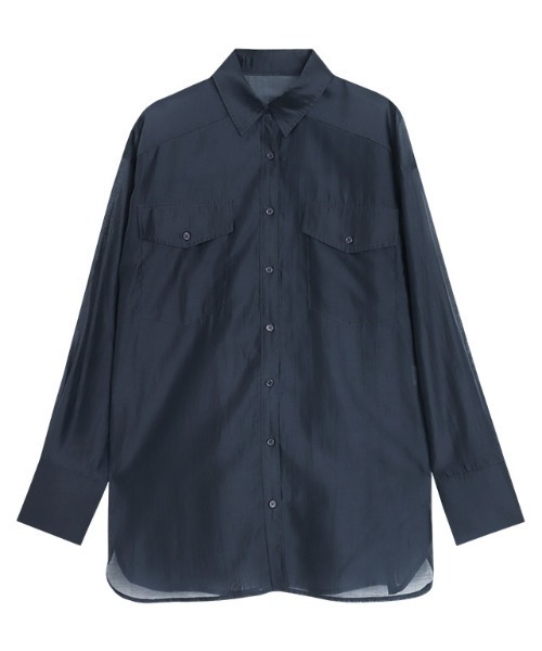 RASW（ラス）の「[RASW]シアーマルチwayシャツ（シャツ/ブラウス・レディース・ダークネイビー/グリーン系・M/L）」の16枚目の写真
