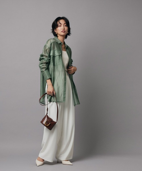 RASW（ラス）の「[RASW]シアーマルチwayシャツ（シャツ/ブラウス・レディース・ダークネイビー/グリーン系・M/L）」の4枚目の写真
