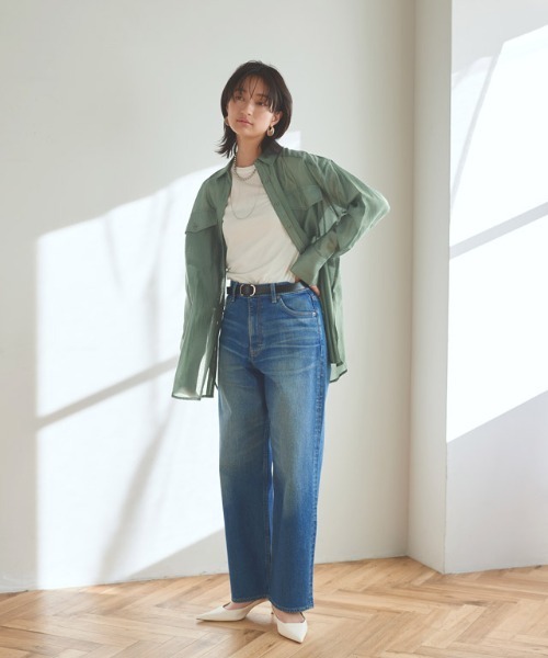 RASW（ラス）の「[RASW]シアーマルチwayシャツ（シャツ/ブラウス・レディース・ダークネイビー/グリーン系・M/L）」の10枚目の写真