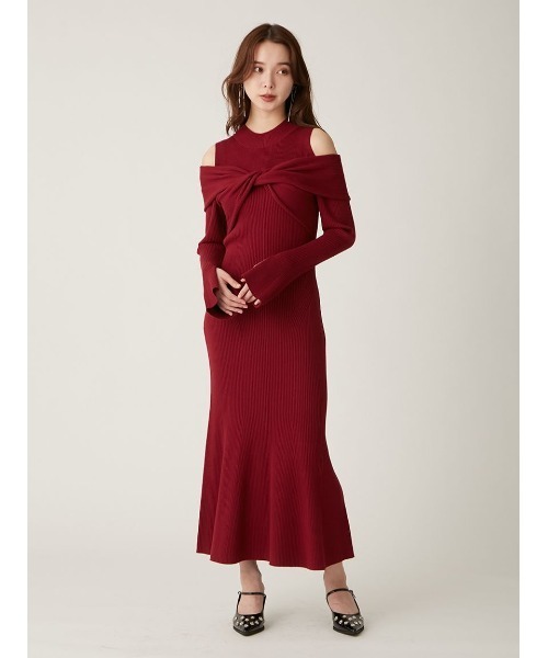 LILY BROWN（リリーブラウン）の「レイヤードニットワンピース