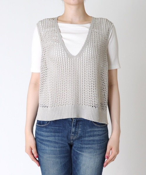 Jines(ジネス)の「ギマメッシュベスト(ベスト・レディース・グレー/チャコールグレー/ブルー・38)」の9枚目の写真