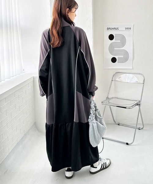 FIRST MOOD(ファーストムード)の「《FIRSTMOODコラボ》ハーフジップ配色ワンピース(ワンピース・レディース・ネイビー/ブラック・MEDIUM/LARGE)」の8枚目の写真