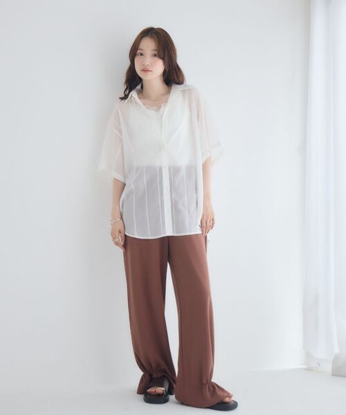 RETRO GIRL（レトロガール）の「半袖BIGシャツ（シャツ/ブラウス・レディース・ブルー系その他/ピンク/ベージュ/ホワイト系その他・FREE）」の8枚目の写真