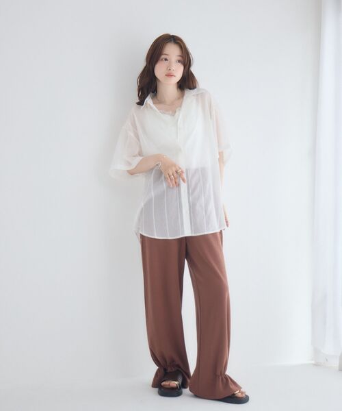 RETRO GIRL（レトロガール）の「半袖BIGシャツ（シャツ/ブラウス・レディース・ブルー系その他/ピンク/ベージュ/ホワイト系その他・FREE）」の9枚目の写真
