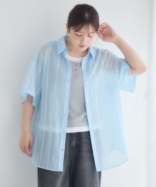 RETRO GIRL（レトロガール）の「半袖BIGシャツ（シャツ/ブラウス・レディース・ブルー系その他/ピンク/ベージュ/ホワイト系その他・FREE）」の11枚目の写真
