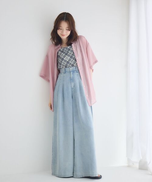 RETRO GIRL（レトロガール）の「半袖BIGシャツ（シャツ/ブラウス・レディース・ブルー系その他/ピンク/ベージュ/ホワイト系その他・FREE）」の20枚目の写真