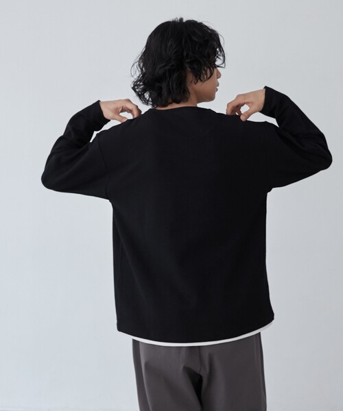coen（コーエン）の「スキッパーレイヤードロングTシャツ（Tシャツ/カットソー・メンズ・オフホワイト/ネイビー/ブラック・S/M/L/XL）」の8枚目の写真