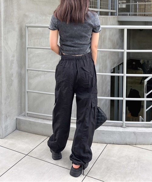 INGNI（イング）の「サイドギャザープレート付ピグメントリブTシャツ（Tシャツ/カットソー・レディース・オートミール/ブラック/オフホワイト・M）」の18枚目の写真