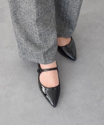 【INTER-CHAUSSURES】ポインテッドストラップフラットパンプス(I41501)