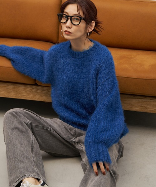 Auntie Rosa Holiday（アンティローザホリデー）の「※入荷禁止※ラメフェザーヤーンボリュームニット（ニット/セーター・レディース・ライトグレー/ピンク/ブルー/ブラック・FREE）」の10枚目の写真