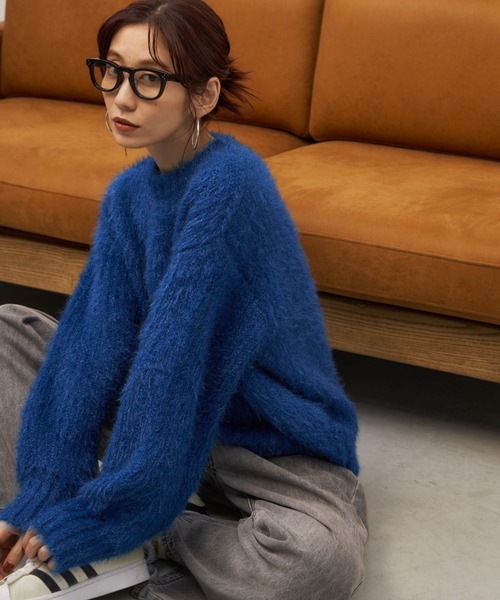 Auntie Rosa Holiday（アンティローザホリデー）の「※入荷禁止※ラメフェザーヤーンボリュームニット（ニット/セーター・レディース・ライトグレー/ピンク/ブルー/ブラック・FREE）」の12枚目の写真