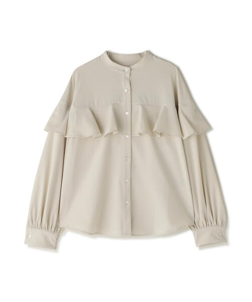 N.（N. Natural Beauty Basic）（エヌエヌナチュラルビューティーベーシック）の「◆バンドカラーラッフル長袖ブラウス（シャツ/ブラウス・レディース・チャコールグレー/ホワイト/ライトグリーン/グレー系その他・MEDIUM）」の5枚目の写真