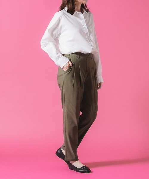 fort point（フォーポイント）の「【FORT POINT/フォートポイント】タックテーパードパンツ（その他パンツ・レディース・ネイビー/ブラック/ライトブラウン/カーキ・X-LARGE/LARGE/MEDIUM）」の9枚目の写真