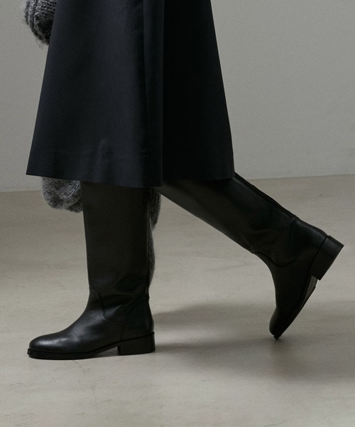 REMME（レメ）の「【REMME（レメ）】クラッシックバックジッパーロングブーツ(ベピーカーフ)（ブーツ・レディース・ブラック・36/37/38）」の11枚目の写真