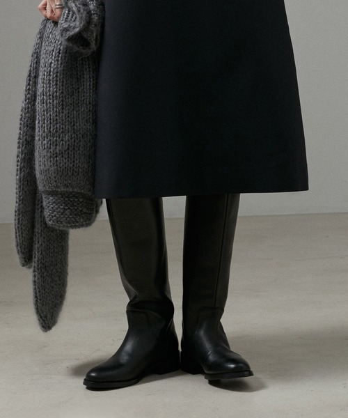 REMME（レメ）の「【REMME（レメ）】クラッシックバックジッパーロングブーツ(ベピーカーフ)（ブーツ・レディース・ブラック・36/37/38）」の8枚目の写真