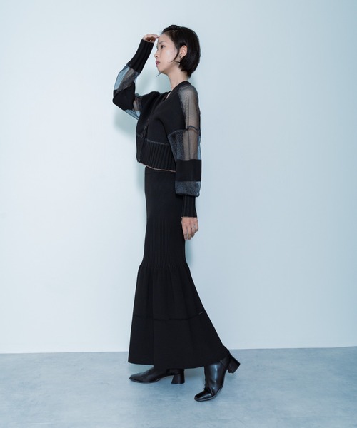 TEVALT（ヴァレット）の「ニットスカート（スカート・レディース・ブラック/ブルー/グリーン・38）」の5枚目の写真