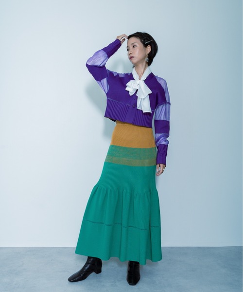TEVALT（ヴァレット）の「ニットスカート（スカート・レディース・ブラック/ブルー/グリーン・38）」の7枚目の写真