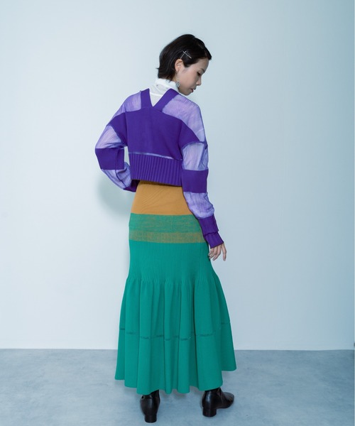 TEVALT（ヴァレット）の「ニットスカート（スカート・レディース・ブラック/ブルー/グリーン・38）」の10枚目の写真