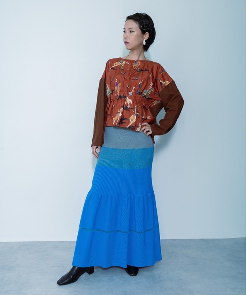 TEVALT（ヴァレット）の「ニットスカート（スカート・レディース・ブラック/ブルー/グリーン・38）」の11枚目の写真