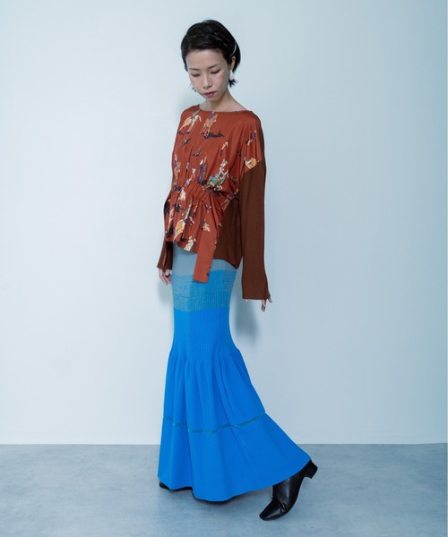 TEVALT（ヴァレット）の「ニットスカート（スカート・レディース・ブラック/ブルー/グリーン・38）」の12枚目の写真