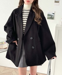 classicalelf(クラシカルエルフ)のONもOFFもキマる。こなれ感漂うフェイクウール素材ダブルテーラードジャケット(テーラードジャケット)