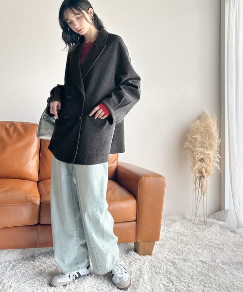 セール】ONもOFFもキマる。こなれ感漂うフェイクウール素材ダブル