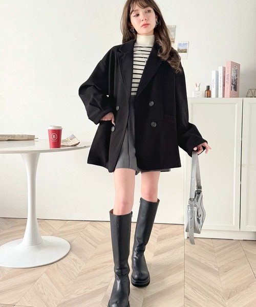 セール】ONもOFFもキマる。こなれ感漂うフェイクウール素材ダブル