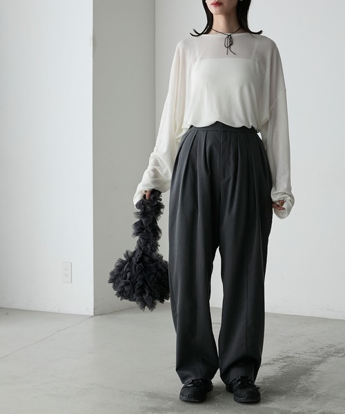 forksy.(フォルクシー)の「【forksy.】メニータックコクーンスラックスパンツ(スラックス・レディース・ベージュ/ブラック/グレー・FREE)」の22枚目の写真